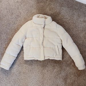 Cotton On Body Cream Cropped Puffer Jacket M